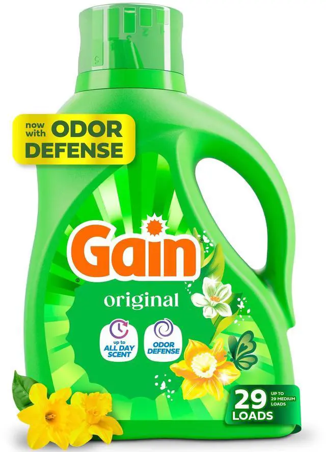 Main image of Gain Laundry Detergent Liquid, Now with Odor Defense, Original Scent, 39 fl oz, 29 Loads