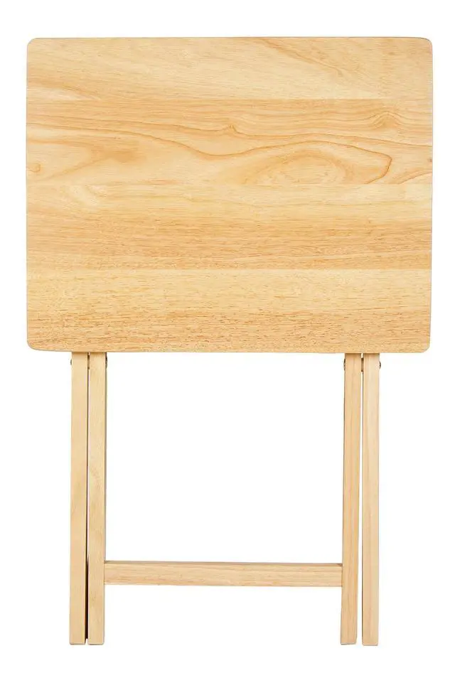 Alt view image 4 of 7 - Mainstays Rubberwood Folding TV Tray Table, Natural