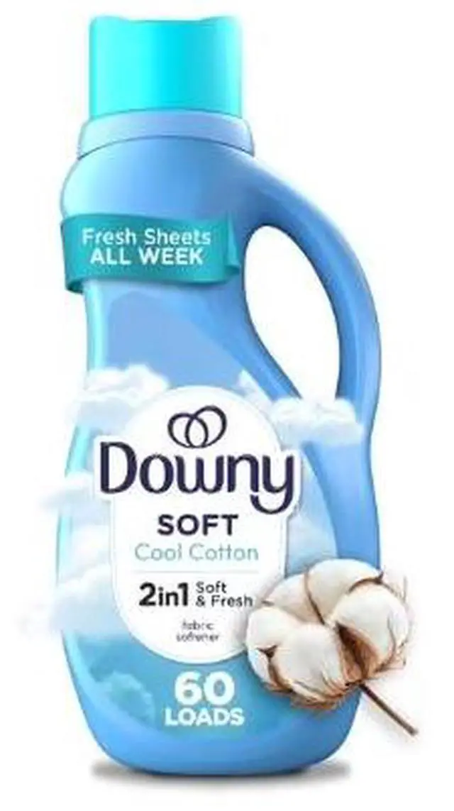 Main image of Downy Liquid Laundry Fabric Softener and Conditioner, Cool Cotton Scent, 44 fl oz, 60 Loads