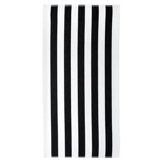 Alt view image 2 of 4 - Mainstays Cabana Stripe Beach Towel, 58 in x 28 in, Black