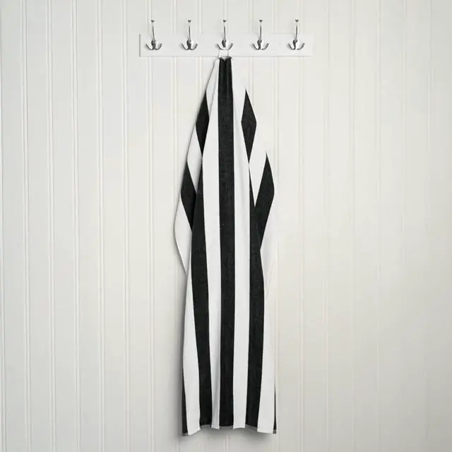 Alt view image 4 of 4 - Mainstays Cabana Stripe Beach Towel, 58 in x 28 in, Black