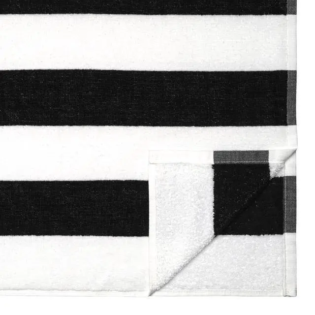 Alt view image 3 of 4 - Mainstays Cabana Stripe Beach Towel, 58 in x 28 in, Black