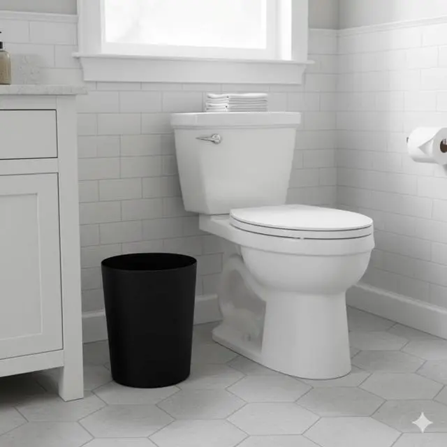 Alt view image 5 of 6 - Mainstays 5 Gallon Plastic Wastebasket, Open Top, Matte Black