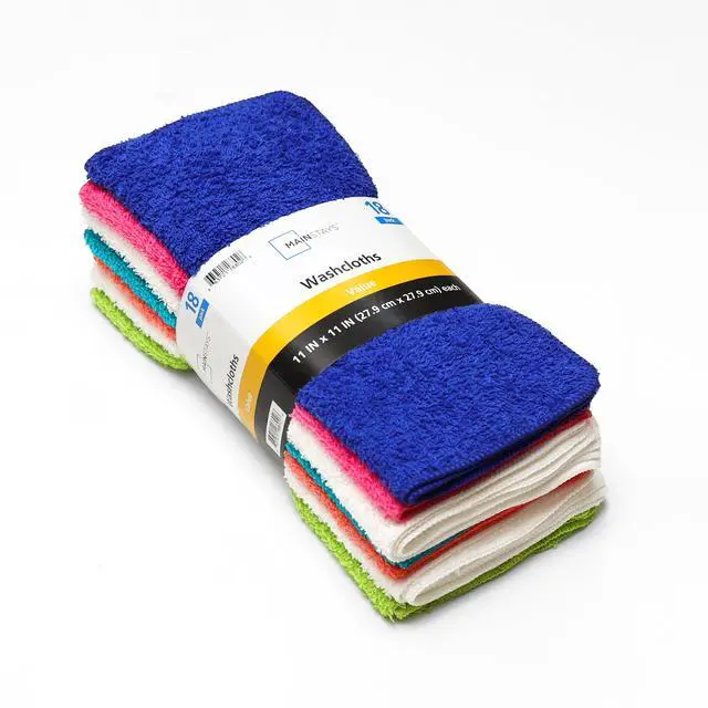 Alt view image 6 of 7 - Mainstays 18-Pack Washcloth Bundle, True Bright