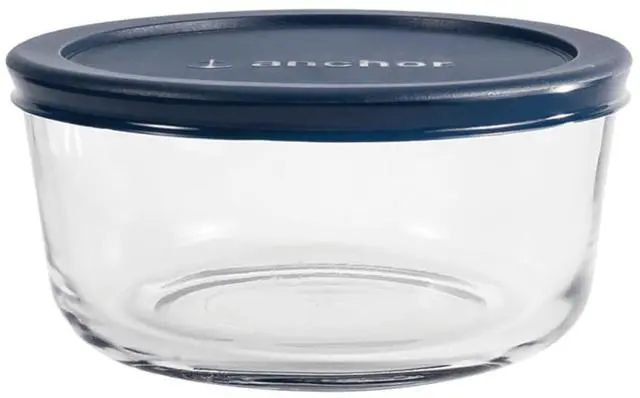 Alt view image 2 of 7 - (2 pack) Anchor Hocking Glass Food Storage Container with Lid, 4 Cup Round