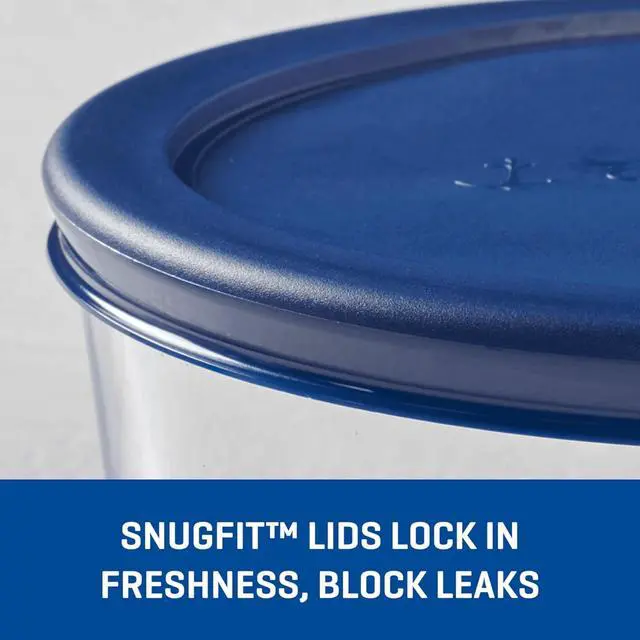 Alt view image 4 of 7 - (2 pack) Anchor Hocking Glass Food Storage Container with Lid, 4 Cup Round