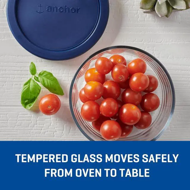 Alt view image 6 of 7 - (2 pack) Anchor Hocking Glass Food Storage Container with Lid, 4 Cup Round