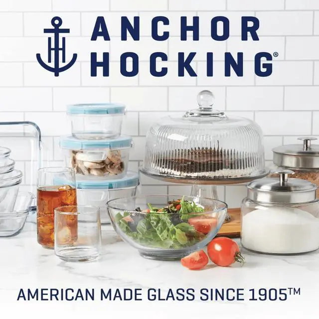 Alt view image 7 of 7 - (2 pack) Anchor Hocking Glass Food Storage Container with Lid, 4 Cup Round
