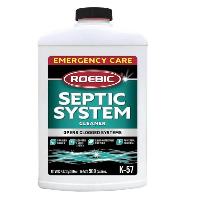 Alt view image 4 of 6 - Roebic K-57 Septic System Drain Cleaner, Liquid Septic Tank Pipe Clog Remover with Bacteria Enzymes, Safe for Bathroom Toilet, Treats 500 Gallons, 32 oz