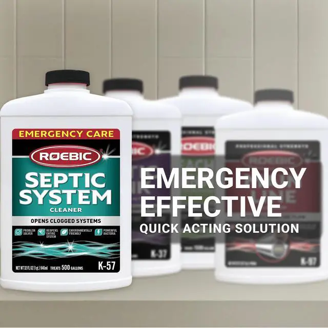 Alt view image 5 of 6 - Roebic K-57 Septic System Drain Cleaner, Liquid Septic Tank Pipe Clog Remover with Bacteria Enzymes, Safe for Bathroom Toilet, Treats 500 Gallons, 32 oz