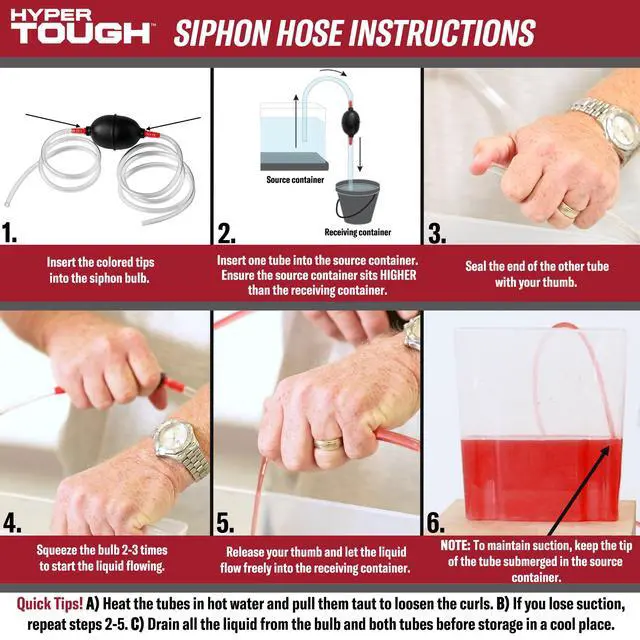 Alt view image 4 of 6 - Hyper Tough Manual Siphon Pump Universal, 6 ft. Hose, 36201WDI