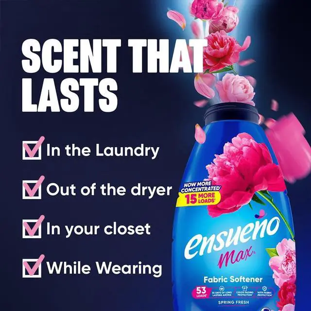 Alt view image 5 of 7 - Ensueño® Max Liquid Fabric Softener, Spring Fresh, 45 fl. oz., 53 loads