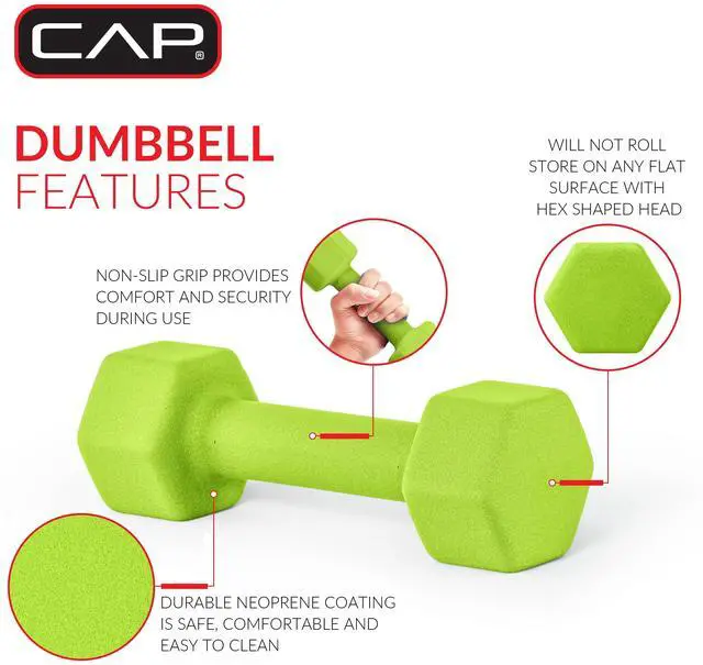 Alt view image 4 of 6 - CAP, 3lb Neoprene Dumbbell, Orange, Single
