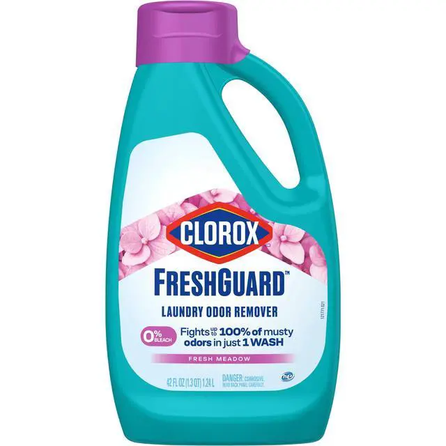 Alt view image 2 of 6 - Clorox FreshGuard Laundry Odor Remover, 0% Bleach, Color Safe, Fresh Meadow, 42 fl oz