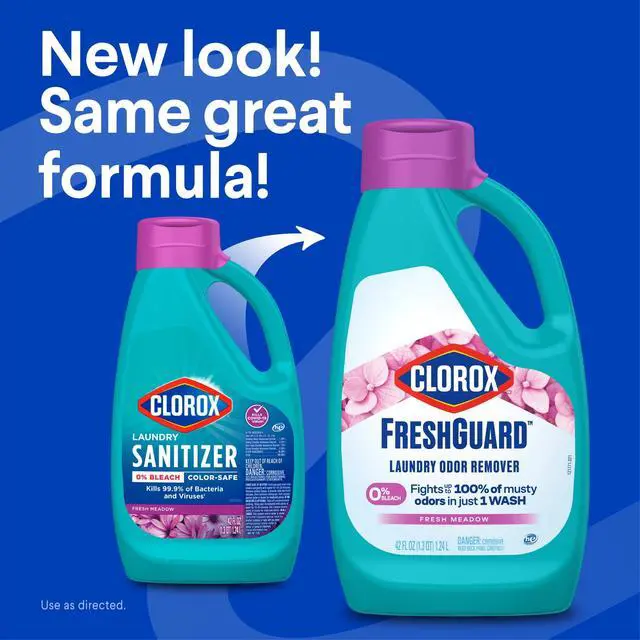 Alt view image 4 of 6 - Clorox FreshGuard Laundry Odor Remover, 0% Bleach, Color Safe, Fresh Meadow, 42 fl oz