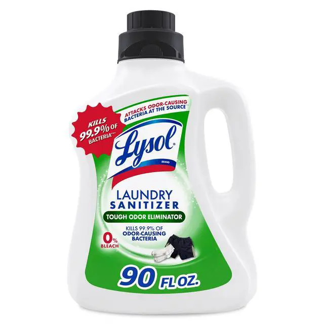 Alt view image 6 of 6 - Lysol Tough Odor Eliminator Laundry Sanitizer Additive, Sanitizing Liquid for Gym Clothes and Activewear, 90 oz