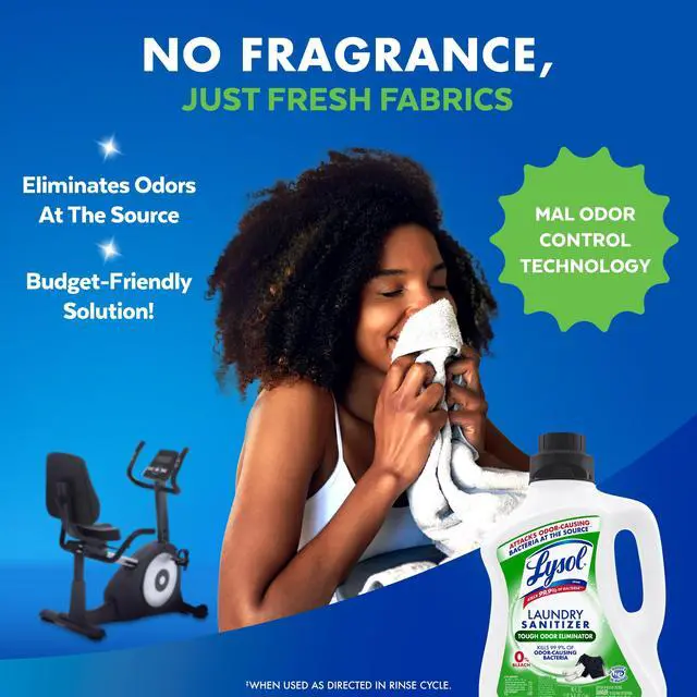 Alt view image 5 of 6 - Lysol Tough Odor Eliminator Laundry Sanitizer Additive, Sanitizing Liquid for Gym Clothes and Activewear, 90 oz