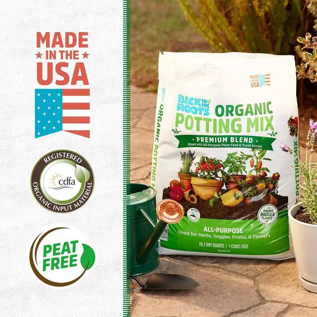 Alt view image 4 of 6 - Back to the Roots Organic Potting Mix All-Purpose Premium Blend Soil, 1 cu ft