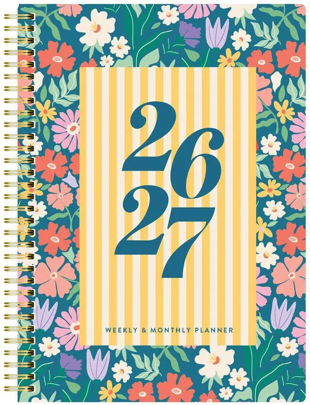 Main image of Pen+Gear 15-Month Monthly/Weekly Planner, 6.75" x 9", Multicolor Floral, April 2026-June 2027