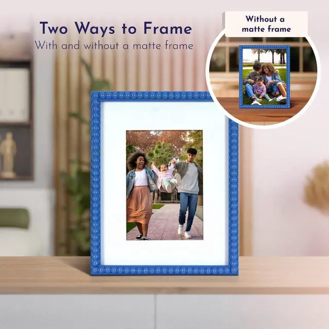 Alt view image 3 of 7 - Mainstays by Becky G. & Alejandra Beaded Photo Frame, Blue Eyes, Fits 5 in x 7 in or 8 in x 10 in Photos