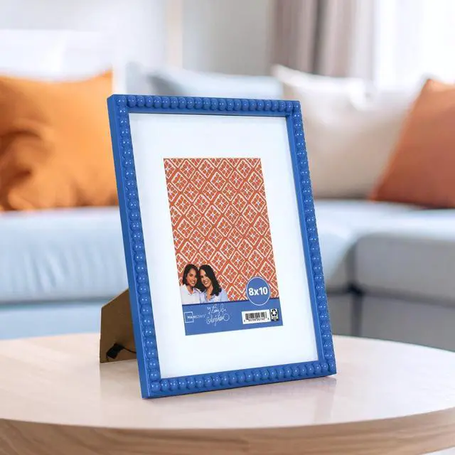 Alt view image 7 of 7 - Mainstays by Becky G. & Alejandra Beaded Photo Frame, Blue Eyes, Fits 5 in x 7 in or 8 in x 10 in Photos