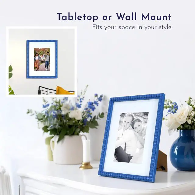 Alt view image 5 of 7 - Mainstays by Becky G. & Alejandra Beaded Photo Frame, Blue Eyes, Fits 5 in x 7 in or 8 in x 10 in Photos