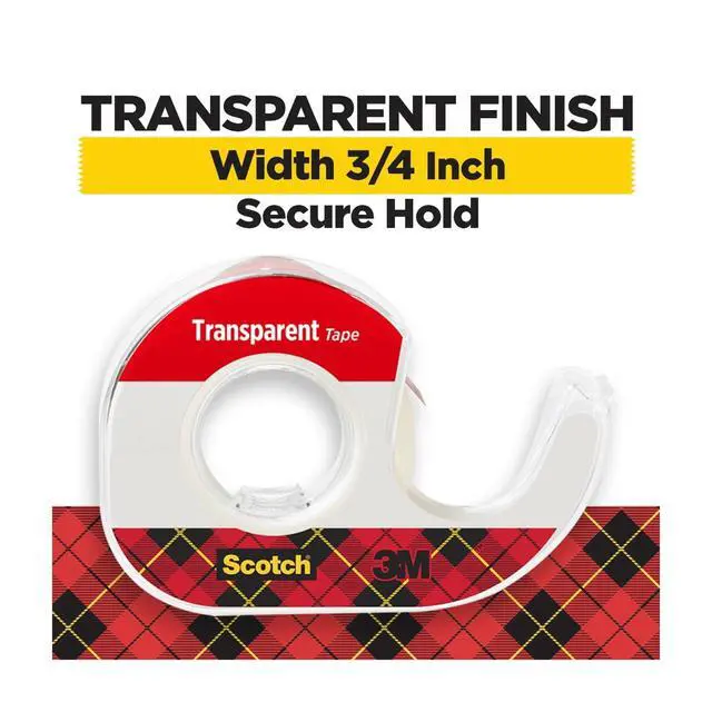 Alt view image 2 of 7 - (2 pack) Scotch Transparent Tape Dispenser Tape, Clear, 3/4 in x 300 in, 3 Dispensers