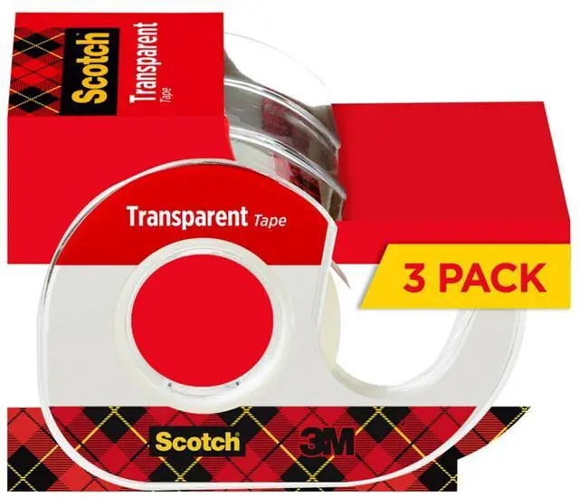 Main image of (2 pack) Scotch Transparent Tape Dispenser Tape, Clear, 3/4 in x 300 in, 3 Dispensers