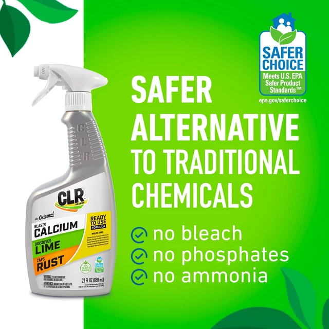 Alt view image 7 of 7 - CLR Calcium Lime and Rust Remover EPA Safer Choice 22 oz Spray