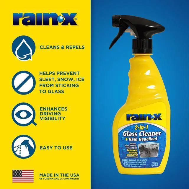 Alt view image 6 of 7 - (2 pack) Rain-x 2-in-1 Glass Cleaner & Rain Repellant 16oz - 630006W