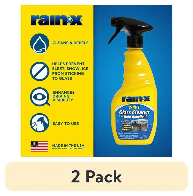 Alt view image 4 of 7 - (2 pack) Rain-x 2-in-1 Glass Cleaner & Rain Repellant 16oz - 630006W
