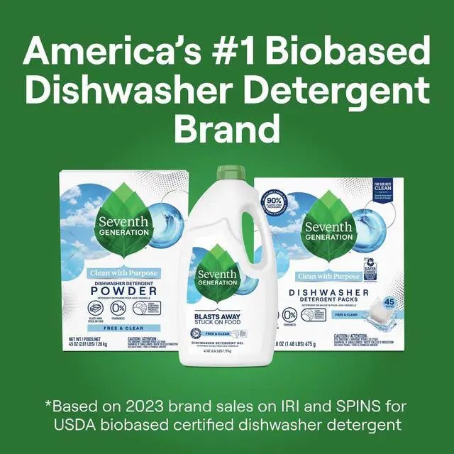 Alt view image 4 of 7 - Seventh Generation Liquid Dishwasher Detergent, Free and Clear Scent, 42 fl oz