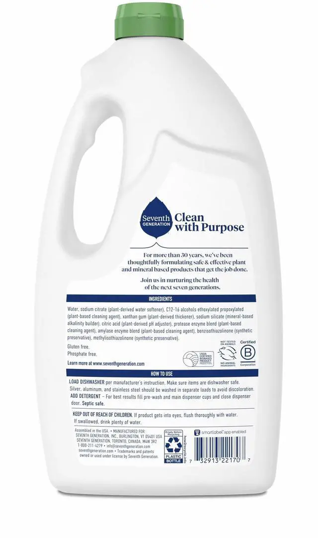 Alt view image 3 of 7 - Seventh Generation Liquid Dishwasher Detergent, Free and Clear Scent, 42 fl oz