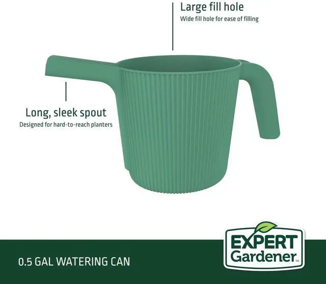 Alt view image 6 of 6 - Expert Gardener 0.5 gal. Resin Watering Can, Green Lily