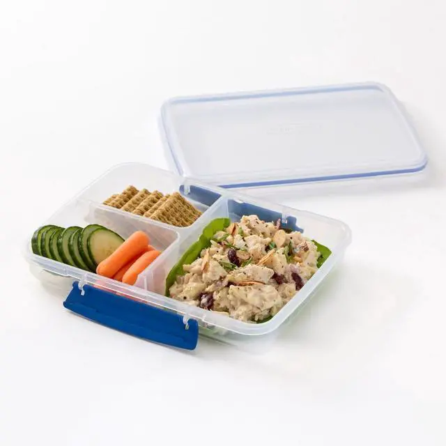 Main image of Rubbermaid Pack & Go 3.43cups/ 0.87quarts Large Divided Snack Container, Meal Prep Container, Four-Compartment Design