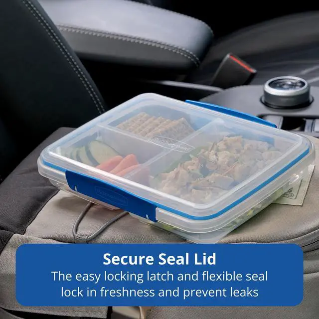 Alt view image 4 of 6 - Rubbermaid Pack & Go 3.43cups/ 0.87quarts Large Divided Snack Container, Meal Prep Container, Four-Compartment Design