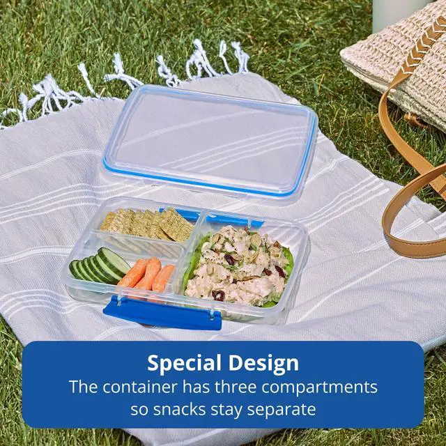 Alt view image 3 of 6 - Rubbermaid Pack & Go 3.43cups/ 0.87quarts Large Divided Snack Container, Meal Prep Container, Four-Compartment Design