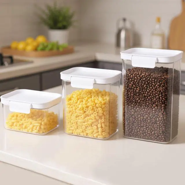 Alt view image 3 of 7 - Mainstays Medium Rectangular Pantry Storage Canister, Kitchen Food Storage Container for Pantry and Cabinet Organization