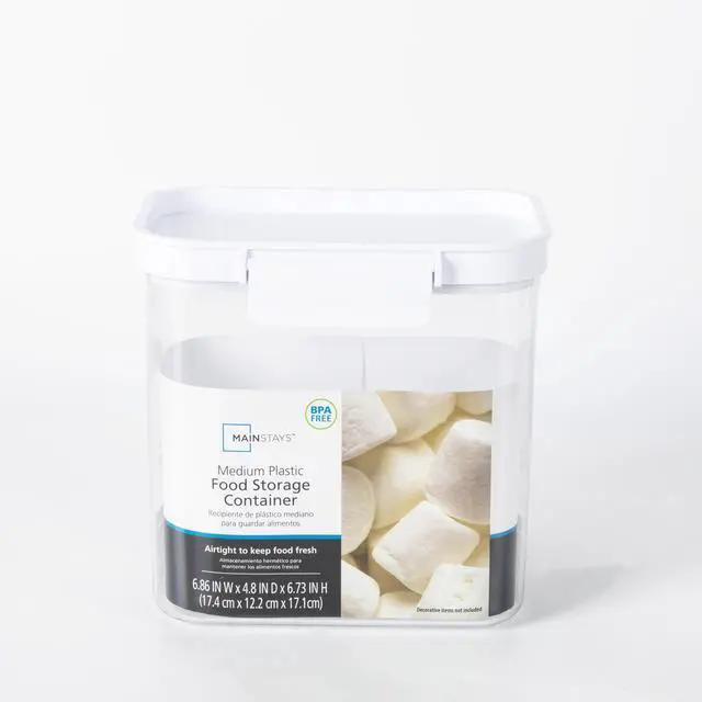 Alt view image 4 of 7 - Mainstays Medium Rectangular Pantry Storage Canister, Kitchen Food Storage Container for Pantry and Cabinet Organization