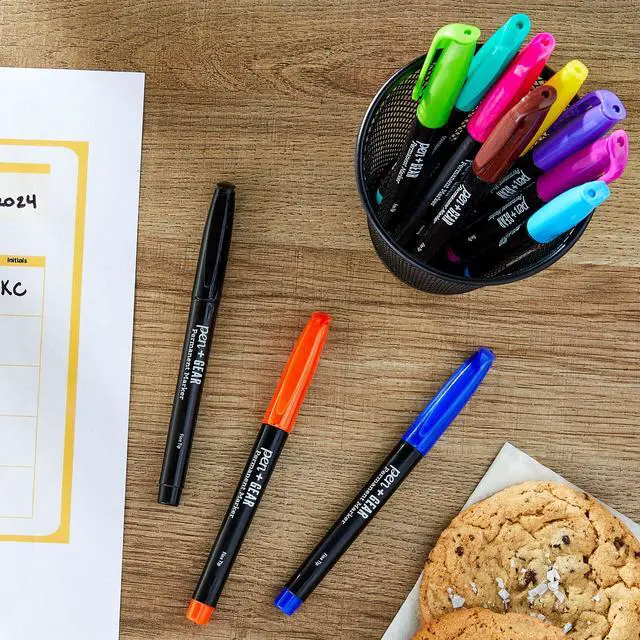 Alt view image 4 of 7 - Pen+Gear Permanent Markers, Fine Tip, Assorted Colors, 12 Count