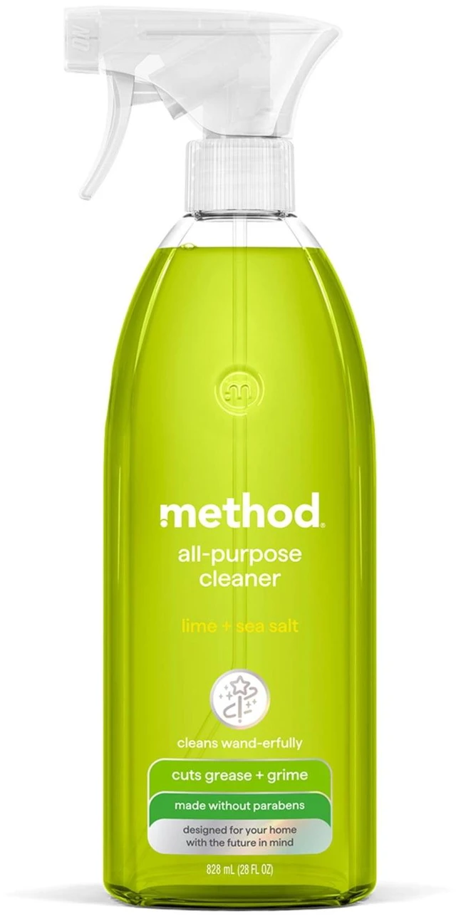 Main image of Method All-Purpose Cleaner Spray, 28 fl oz, Lime + Sea Salt - Cuts Grease & Grime on Counters, Glass, Sealed Wood & Floors, for Kitchen & Bathroom