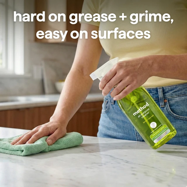 Alt view image 4 of 6 - Method All-Purpose Cleaner Spray, 28 fl oz, Lime + Sea Salt - Cuts Grease & Grime on Counters, Glass, Sealed Wood & Floors, for Kitchen & Bathroom