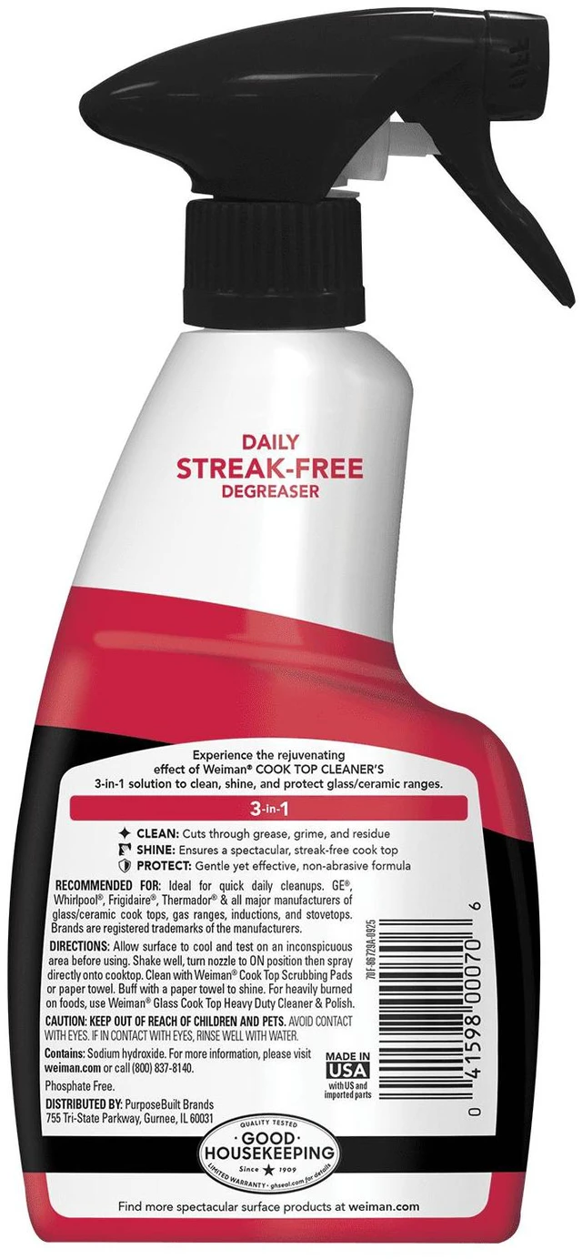 Alt view image 6 of 6 - Weiman Daily Cooktop Cleaner Spray, Streak-Free Shine, 12 fl oz