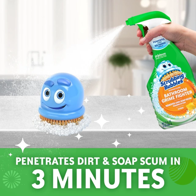 Alt view image 2 of 5 - Scrubbing Bubbles Disinfectant Grime Fighter Spray for Bathroom Shower & Tub, Citrus, 32 oz