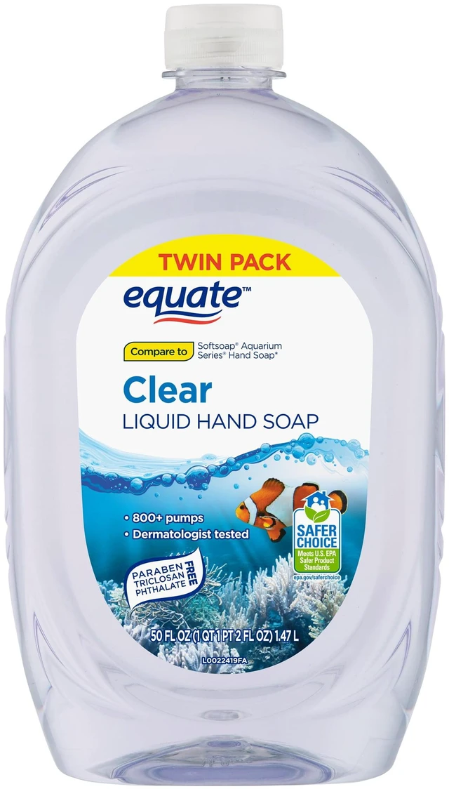 Alt view image 2 of 6 - Equate Liquid Hand Soap Clear 50 Fl Oz Twin Pack