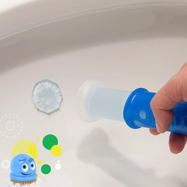 Alt view image 6 of 6 - Scrubbing Bubbles Automatic Toilet Bowl Cleaner, Fresh Gel Cleaning Stamp, Citrus, Dispenser & 6 Gel Stamps