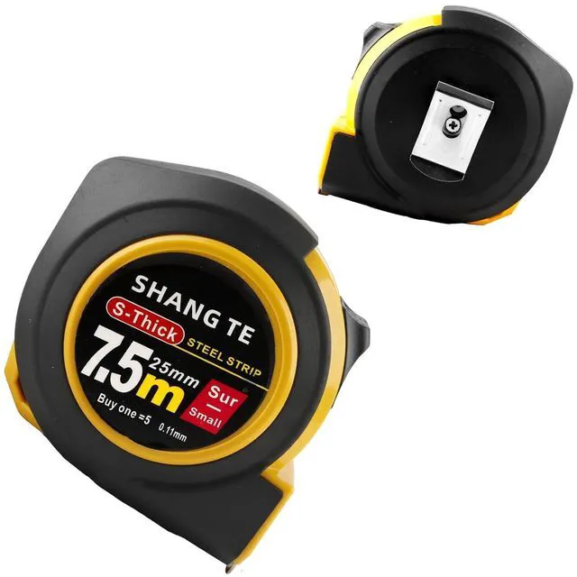 Alt view image 2 of 7 - 25FT Steel Tape Measure, Self-Locking, Retractable, Imperial/Metric Scale