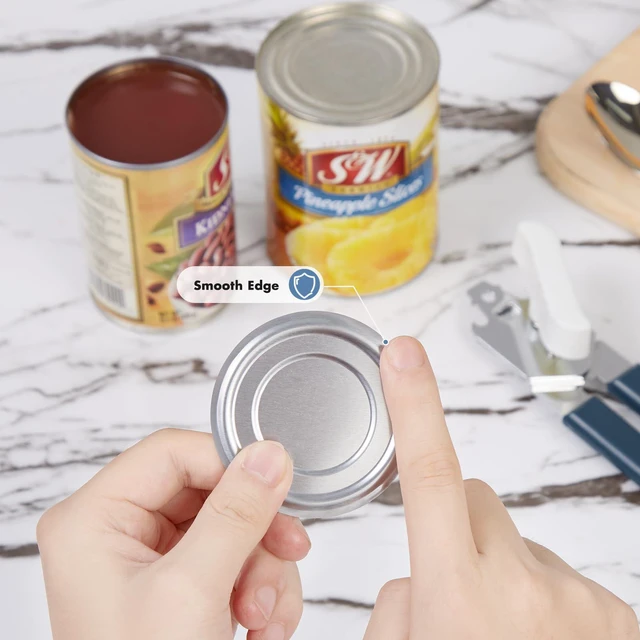 Alt view image 4 of 6 - COKORA Heavy Duty Stainless Steel Can Opener, Handheld Comfortable Non-Slip Handle, Smooth Edge and Bottle Opener, Easy Turn for Seniors, Kitchen, Blue