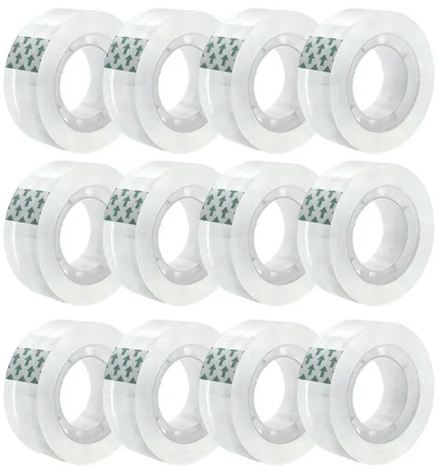 Main image of 12 Rolls Clear Tape Refill, 3/4 x 100Inches, 1Inch Core, Gift Wrapping Tape for Office, Home, School