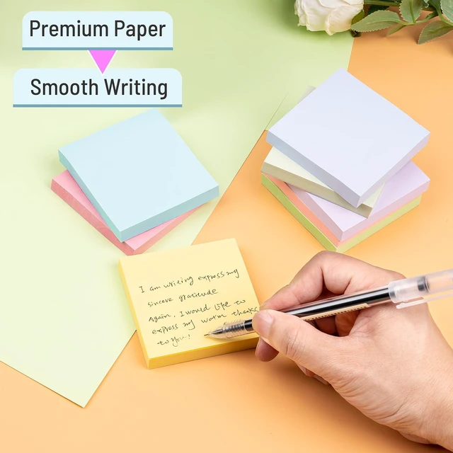 Alt view image 2 of 7 - 3x3 Inches Sticky Notes, 8 Pastel Self-Stick Pads, 800 Sheets, for School Office